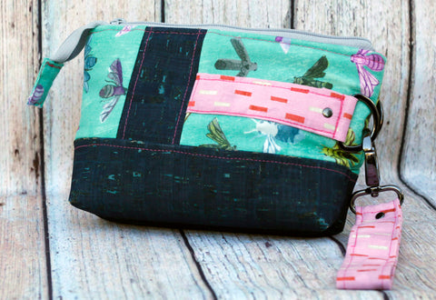 Dragonfly Pinkney Wristlet