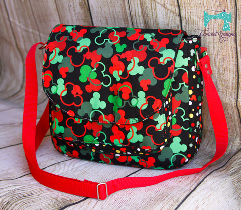 Harrison Crossbody - Christmas Mouse Heads