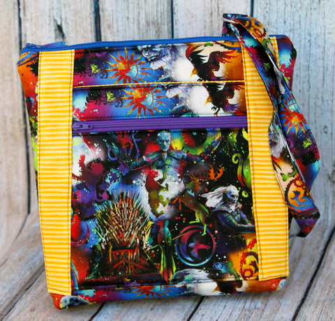 Watercolor Dragon Meadow Crossbody Bag
